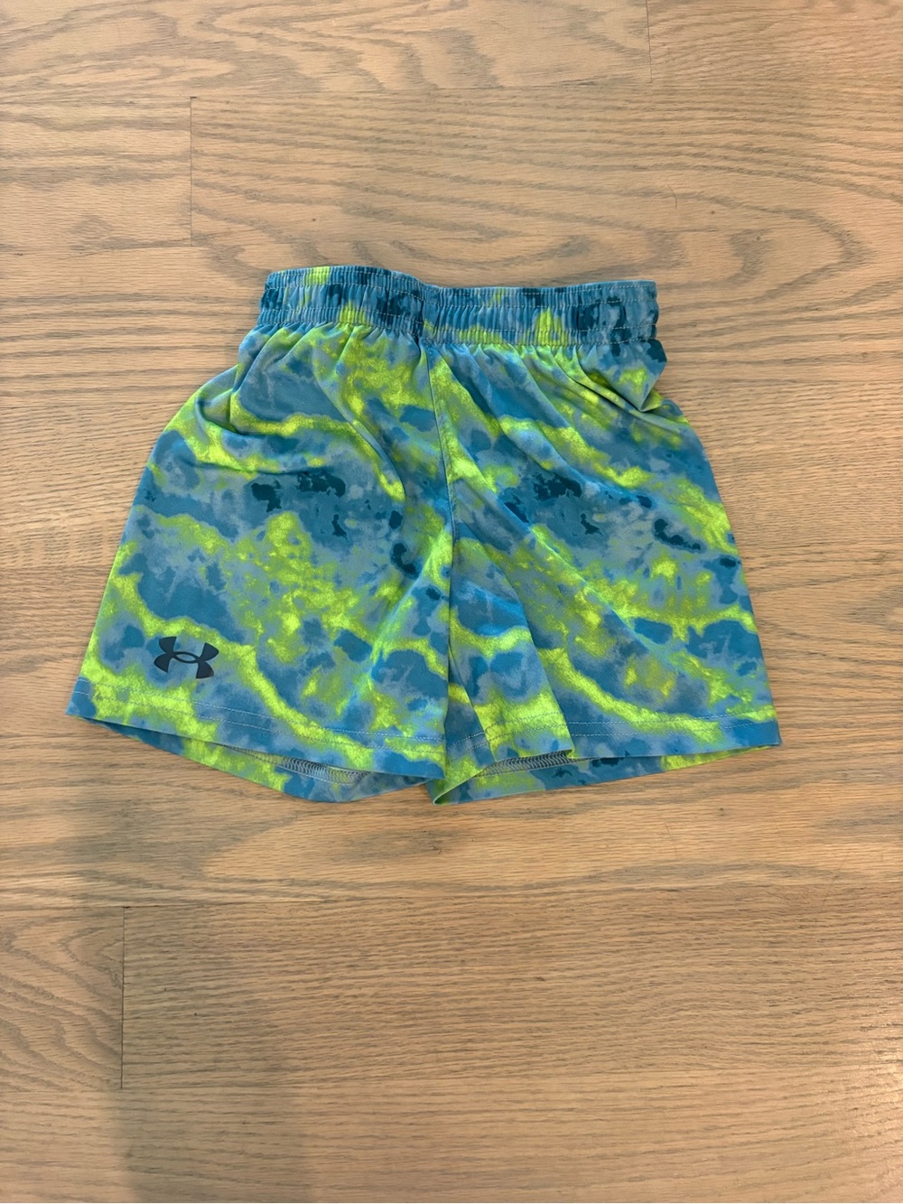 Under Armour Neon Green & Blue Boys' Athletic Shorts